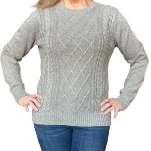 Chaps Silver Metallic Crewneck Sweater